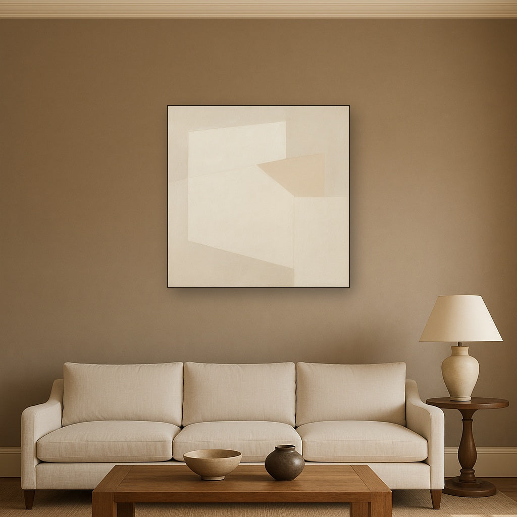 Architectural Stucco Geometry No. 3 - Modern Fine Art Oil Painting - View 2
