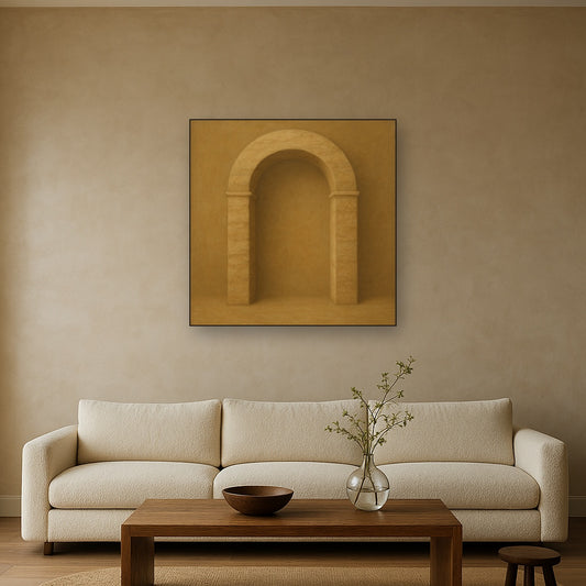 Travertine Stone Arch & Earth Tones No. 19 Oil Painting - View 2