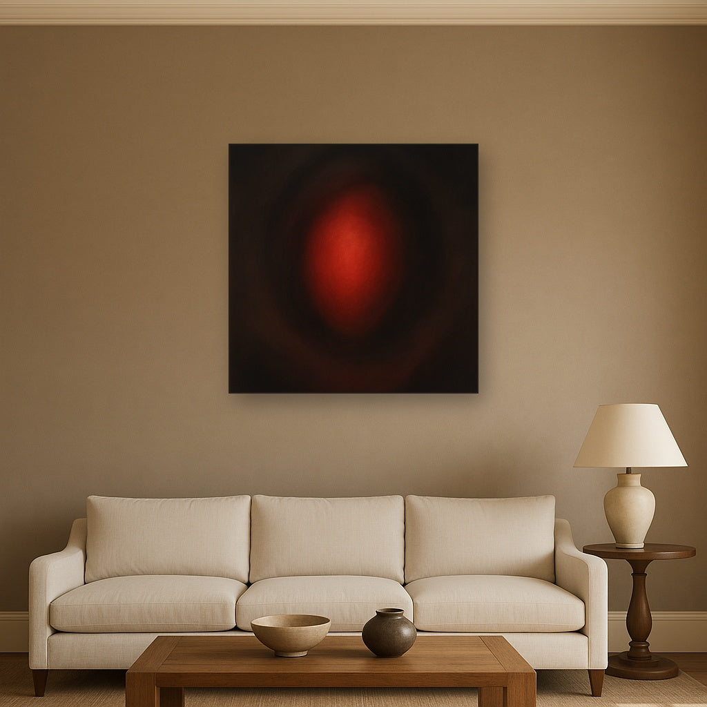Smoky Ruby & Warm Obsidian Veils No. 16 Oil Painting - View 2