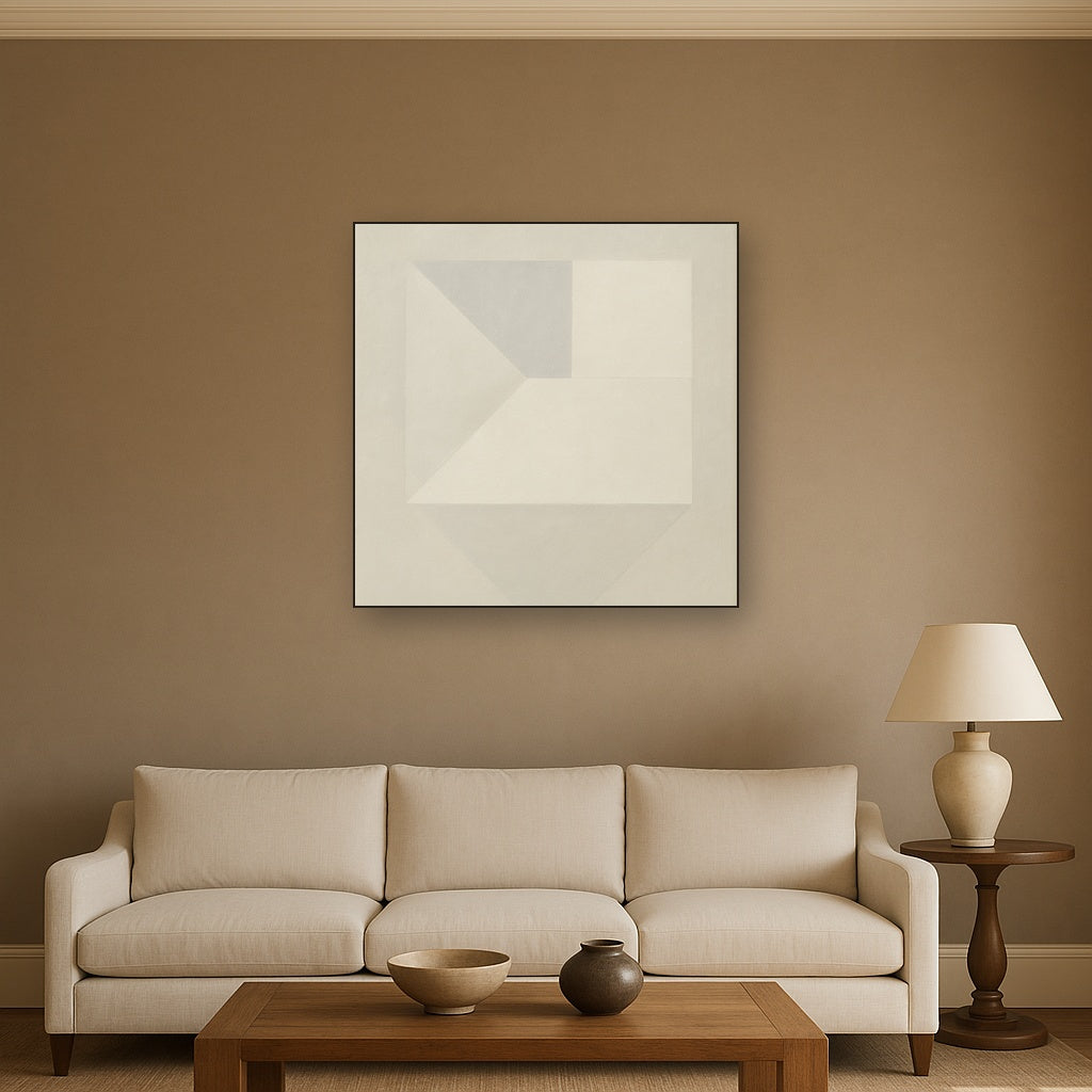 Architectural Stucco Geometry No. 3 - Modern Fine Art Oil Painting - View 2