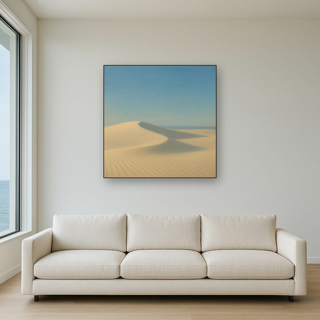 Minimalist Sand Dunes under Expansive Sky No. 8 Fine Art Oil Painting - View 2