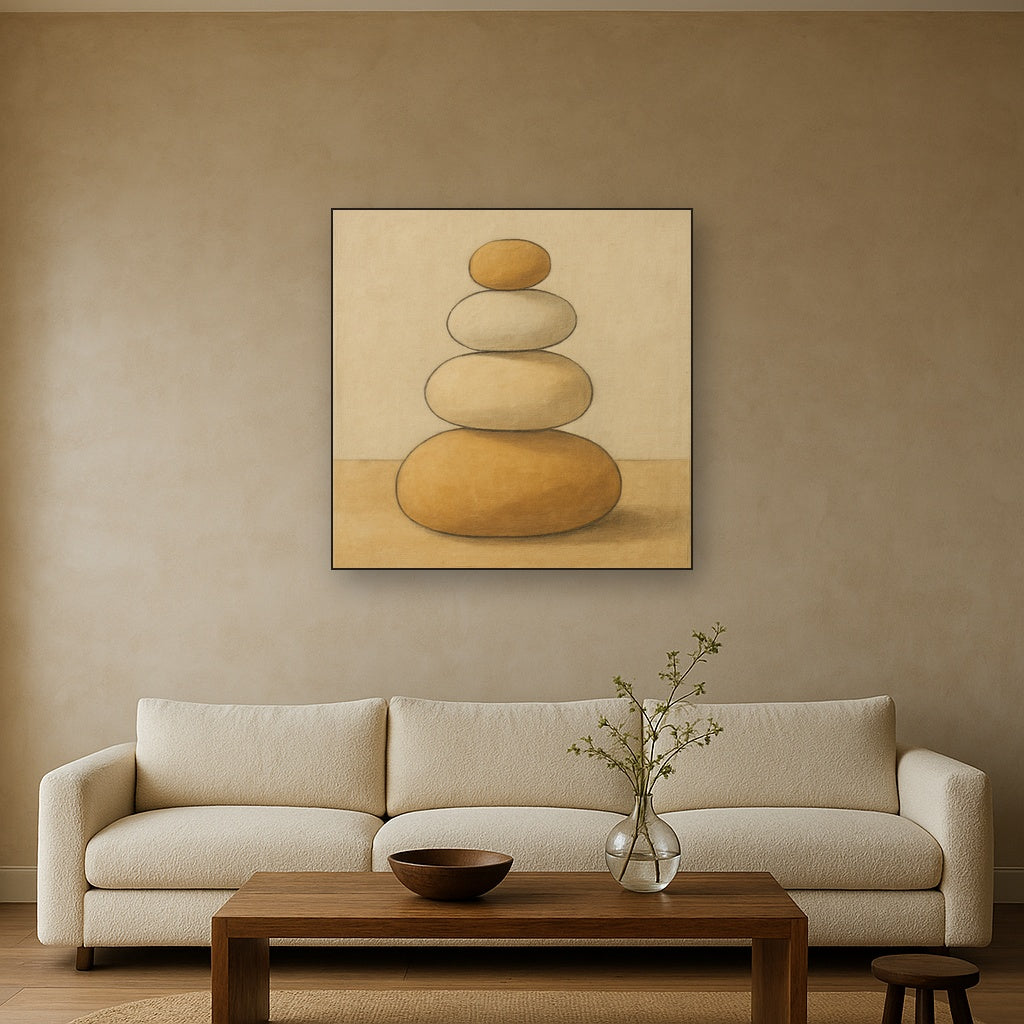 Organic Pebble Contours No. 3 - Modern Fine Art Oil Painting - View 2