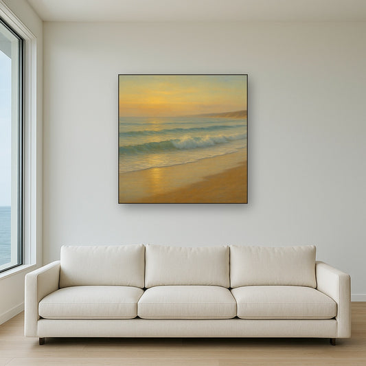 Gentle Breaking Waves & Wet Beach Reflection No. 20 Oil Painting - View 2