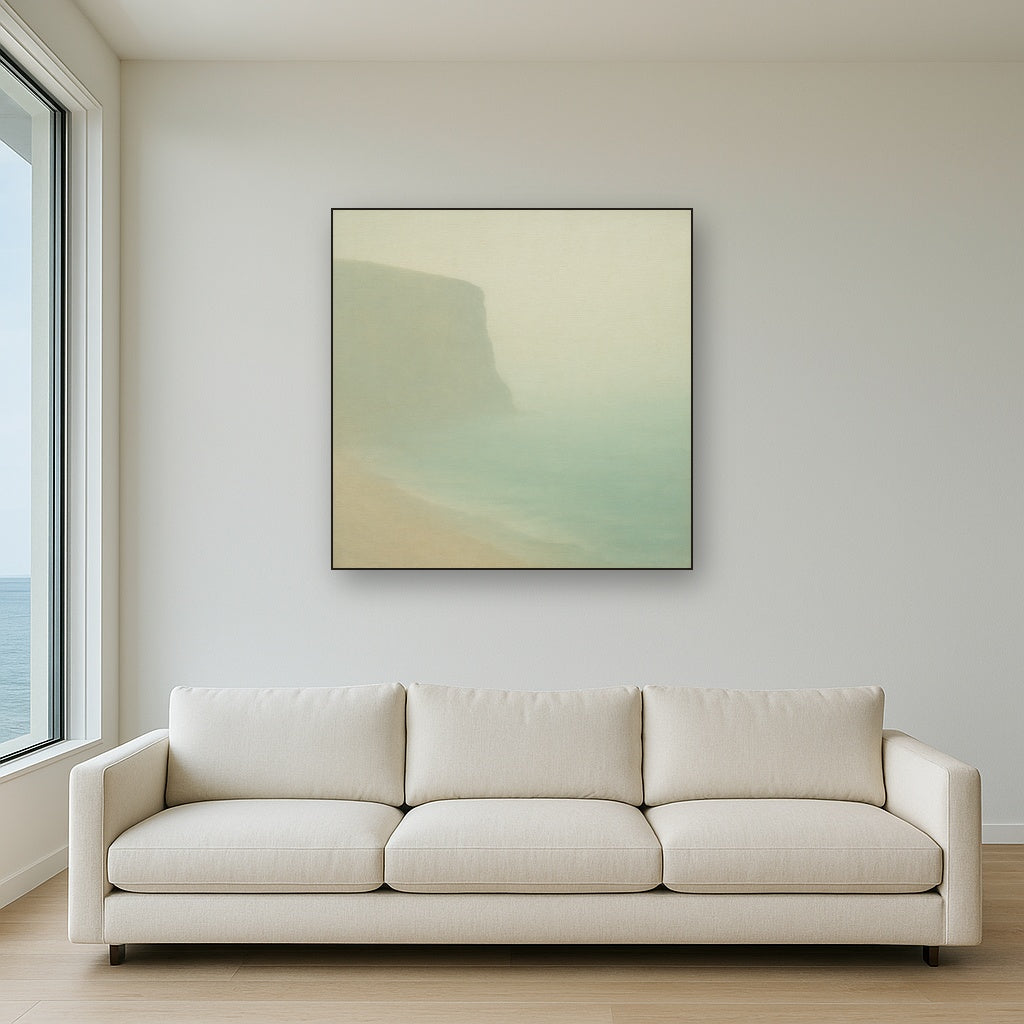 Solitary Headland in Fog No. 9 - Modern Fine Art Oil Painting - View 2