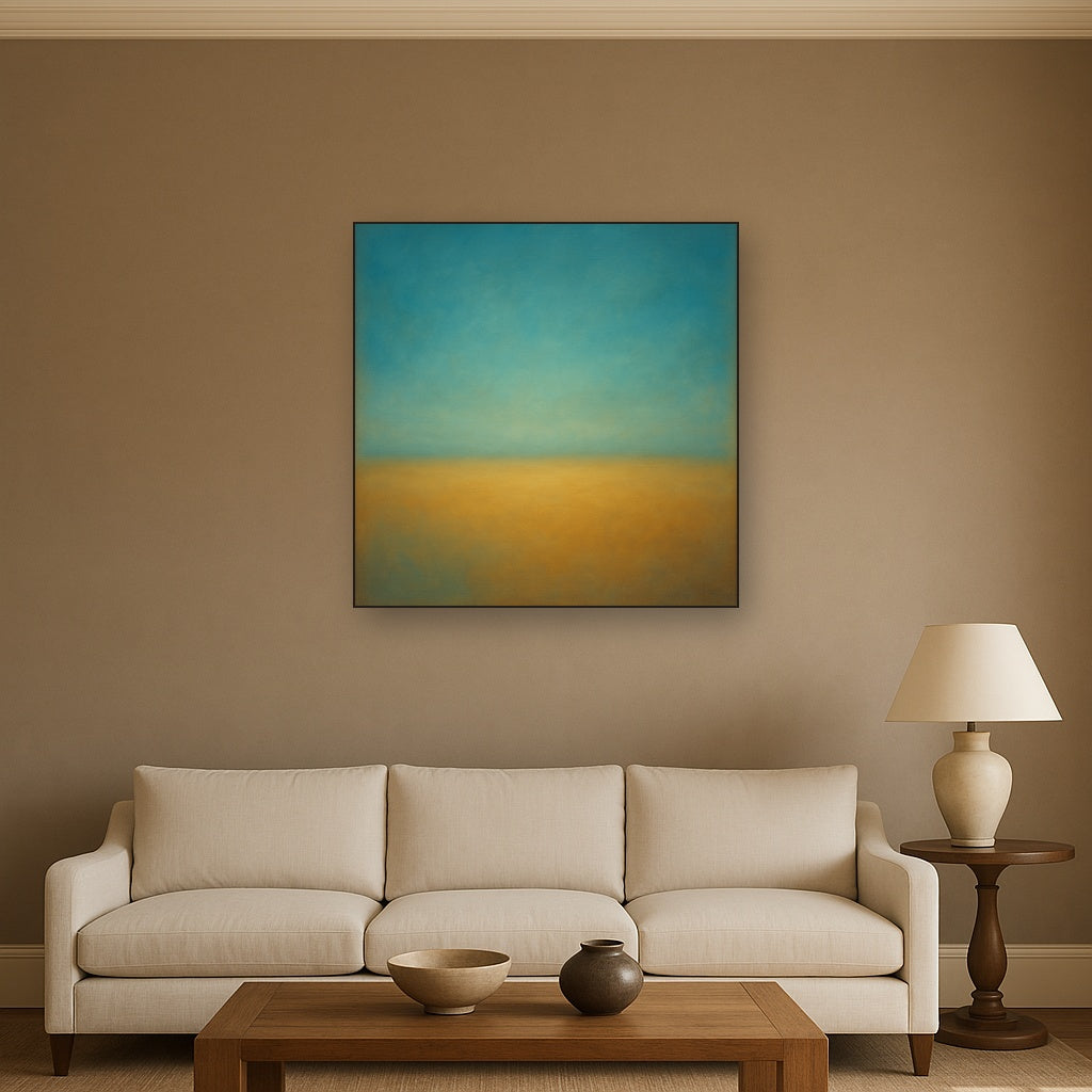 Celestial Azure & Warm Ochre Equilibrium No. 17 Oil Painting - View 2
