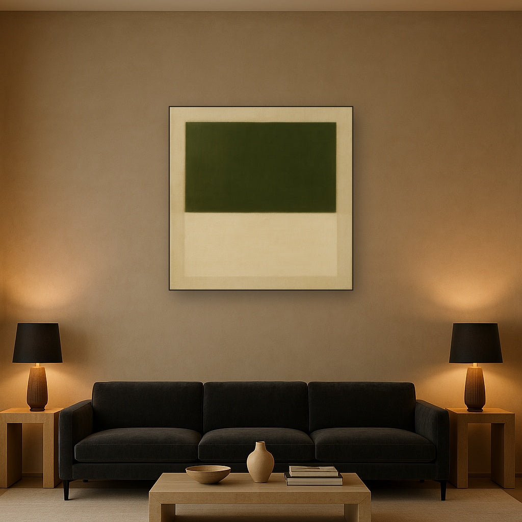 Sage Olive & Alabaster Balance No. 3 - Modern Fine Art Oil Painting - View 2