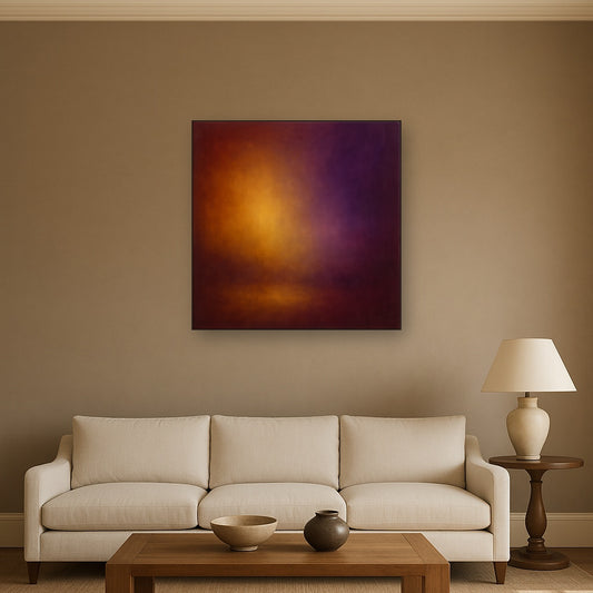 Burnt Amber & Velvet Amethyst Atmosphere No. 20 Oil Painting - View 2