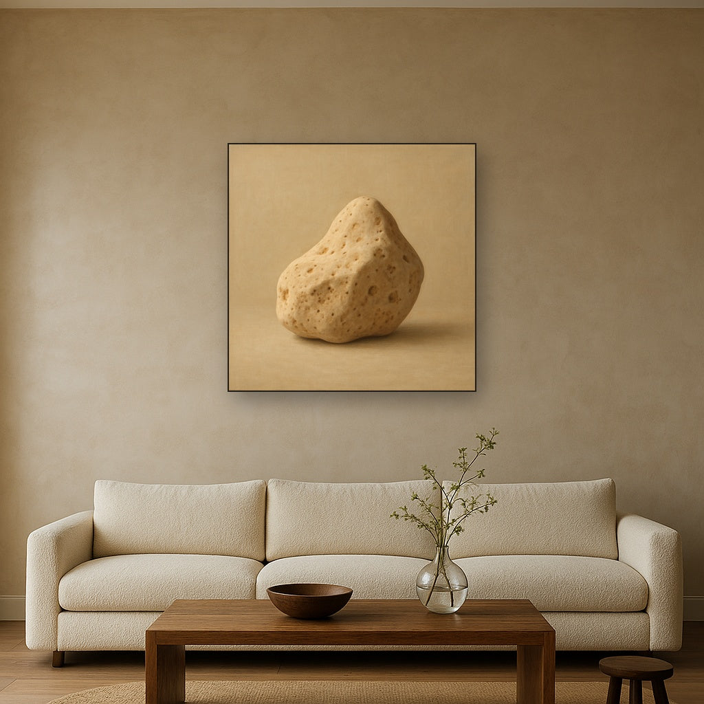Zen Stone & Warm Grey Void No. 5 - Modern Fine Art Oil Painting - View 2