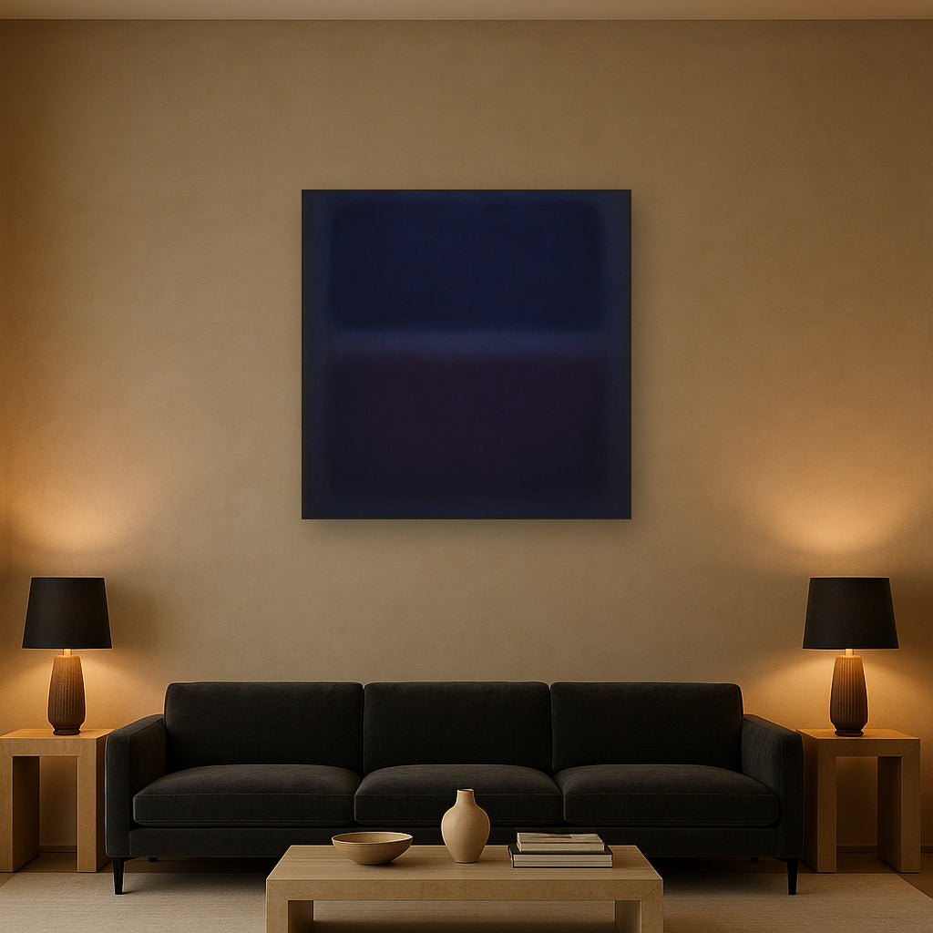 Deep Indigo & Midnight Plum Ambient Field No. 17 Oil Painting - View 2