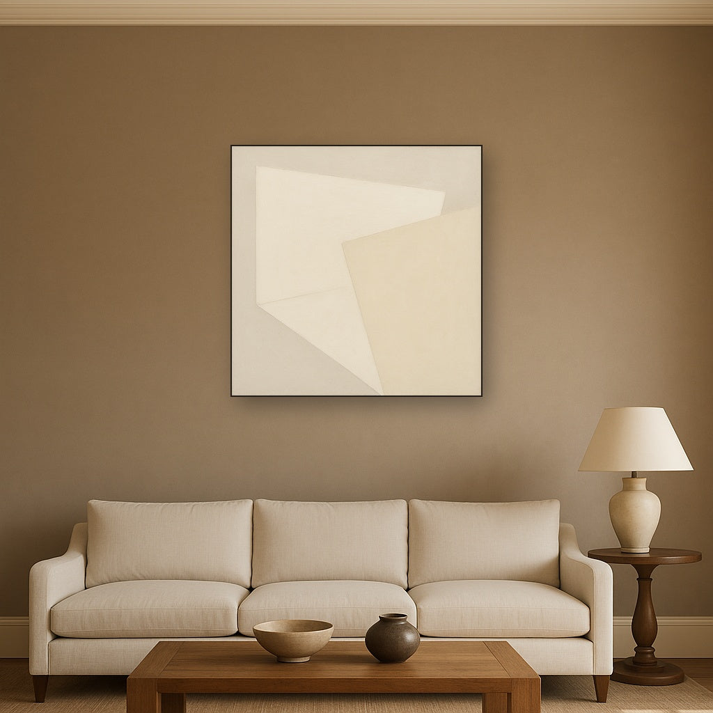 Architectural Stucco Geometry No. 3 - Modern Fine Art Oil Painting - View 2