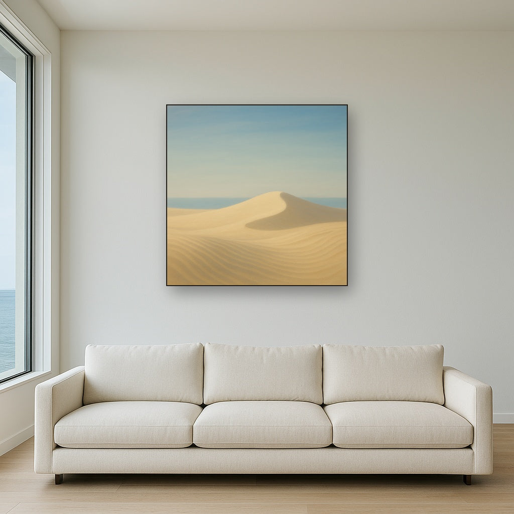 Minimalist Sand Dunes under Expansive Sky No. 4 Fine Art Oil Painting - View 2