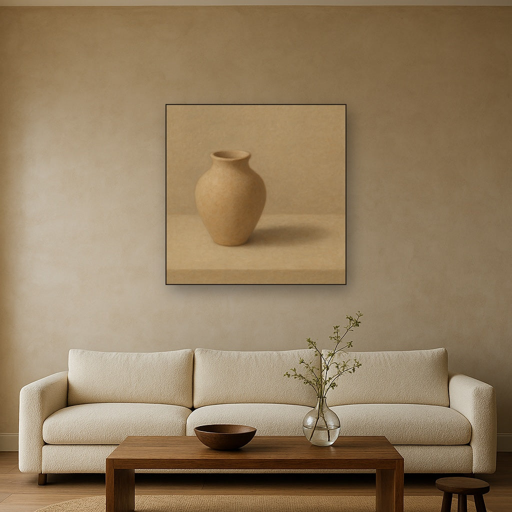 Organic Clay Vessel & Solitary Shadow No. 3 Oil Painting - View 2