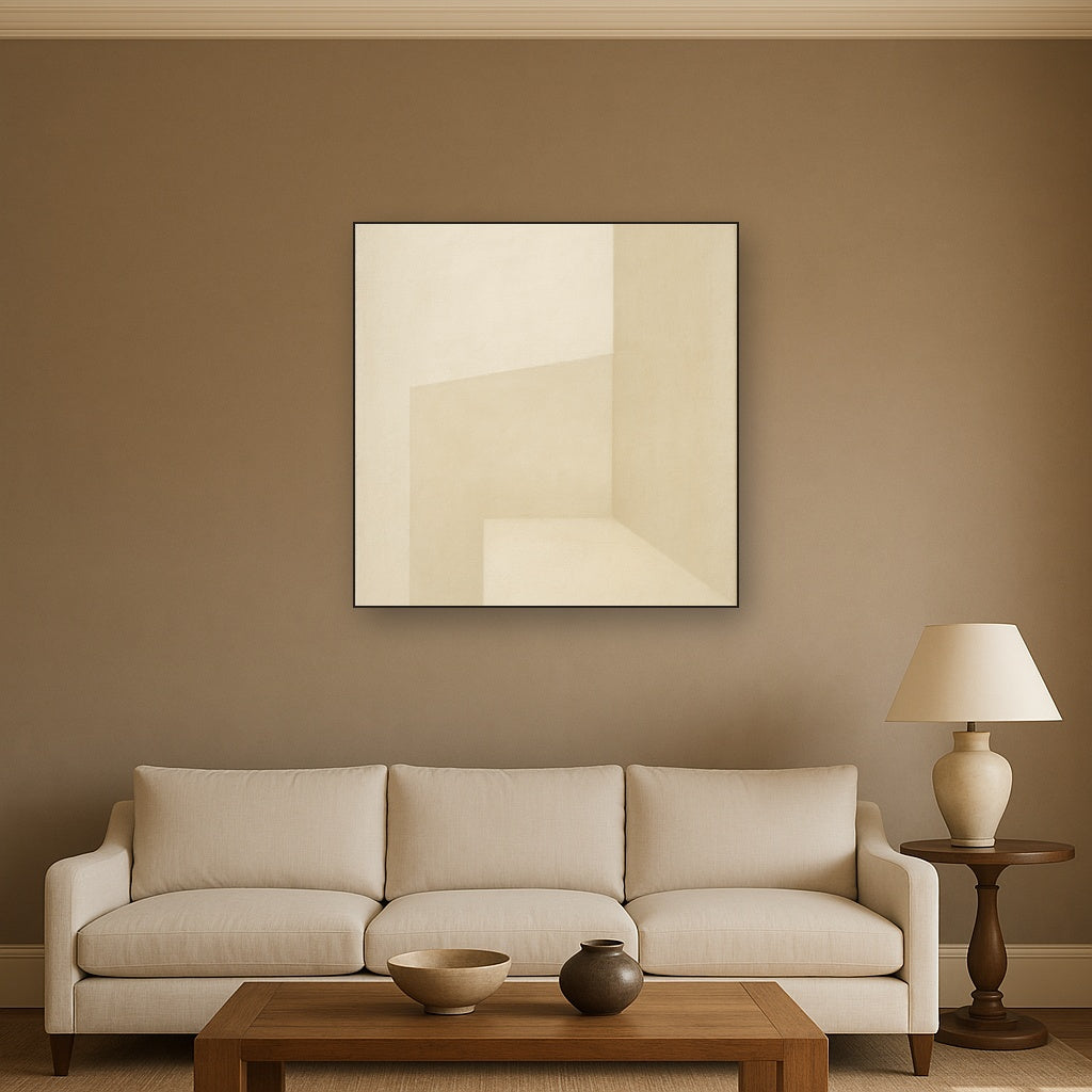 Architectural Stucco Geometry No. 3 - Modern Fine Art Oil Painting - View 2