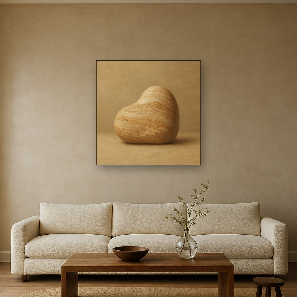Zen Stone & Warm Grey Void No. 5 - Modern Fine Art Oil Painting - View 2