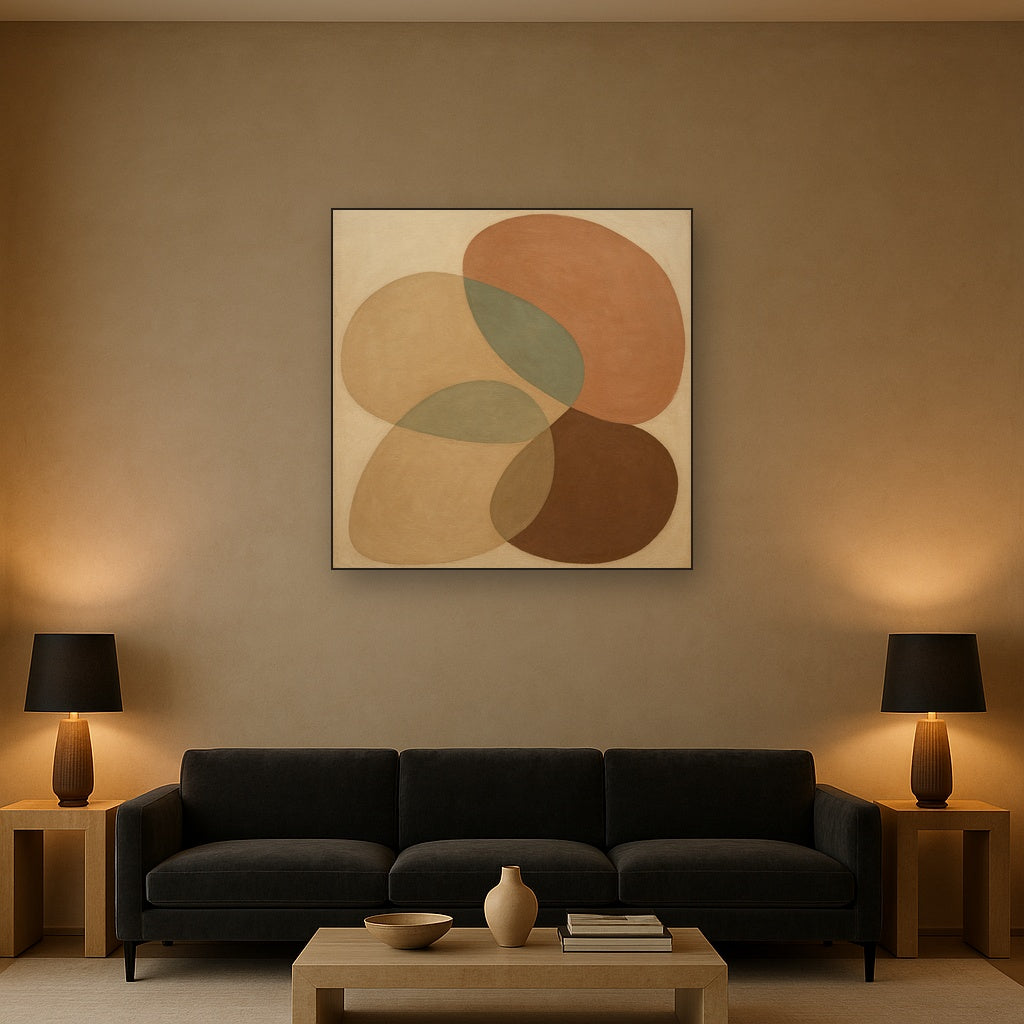Organic Curved Shapes in Neutral Earth Pigments No. 9 Fine Art Oil Painting - View 2