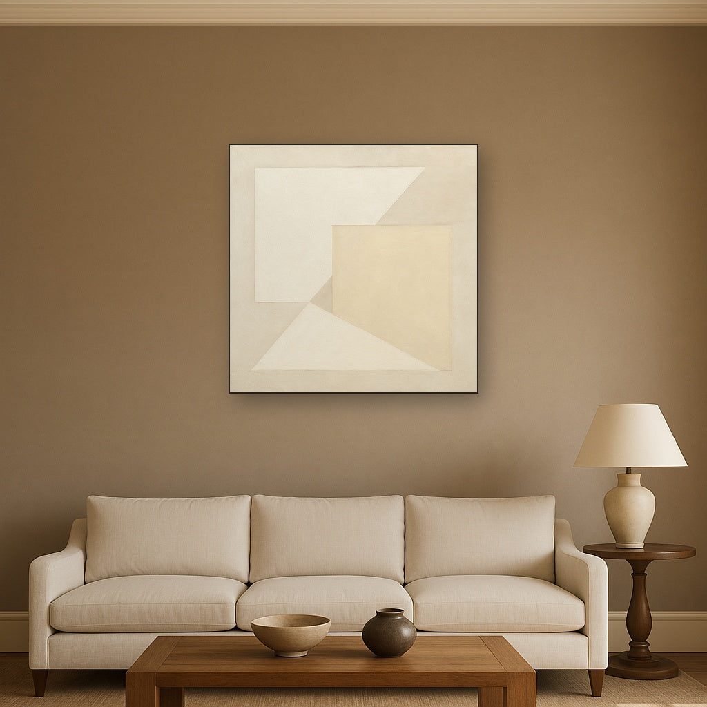 Architectural Stucco Geometry No. 3 - Modern Fine Art Oil Painting - View 2