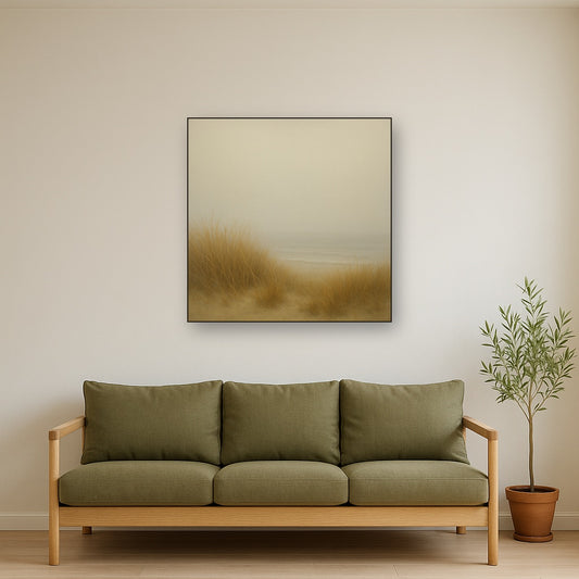 Silent Dune Grass in November Sea Fog No. 20 Oil Painting - View 2