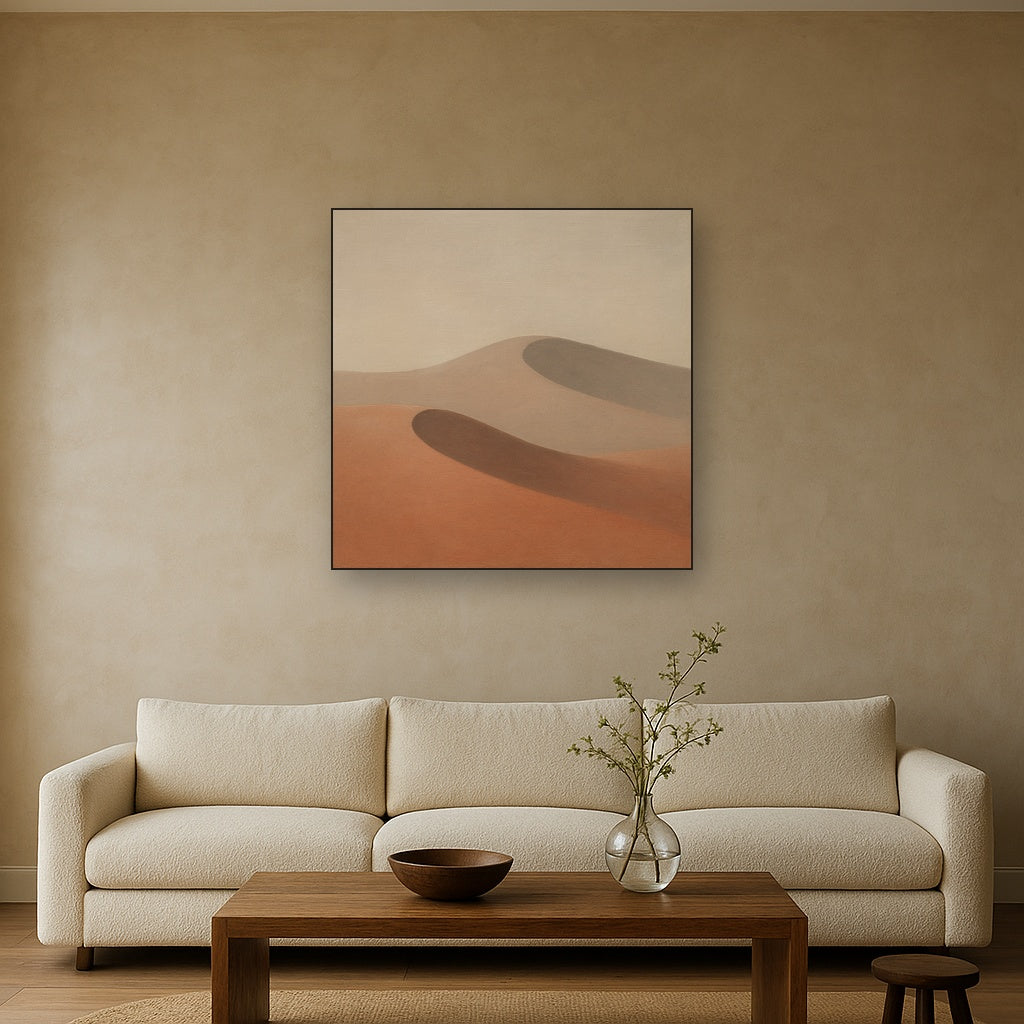 Muted Desert Dune Geometry No. 8 - Modern Fine Art Oil Painting - View 2