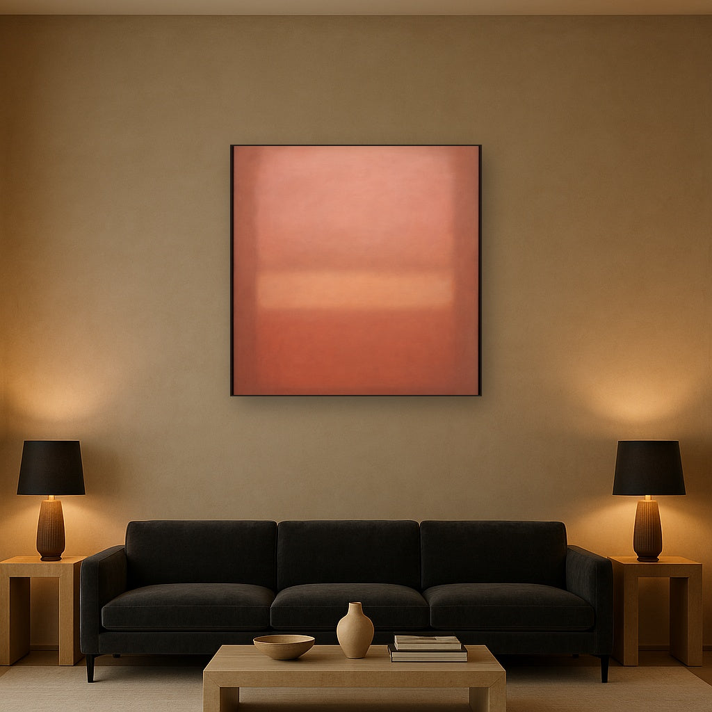 Blush Rose & Dusky Terracotta Ambient Glow No. 10 Oil Painting - View 2