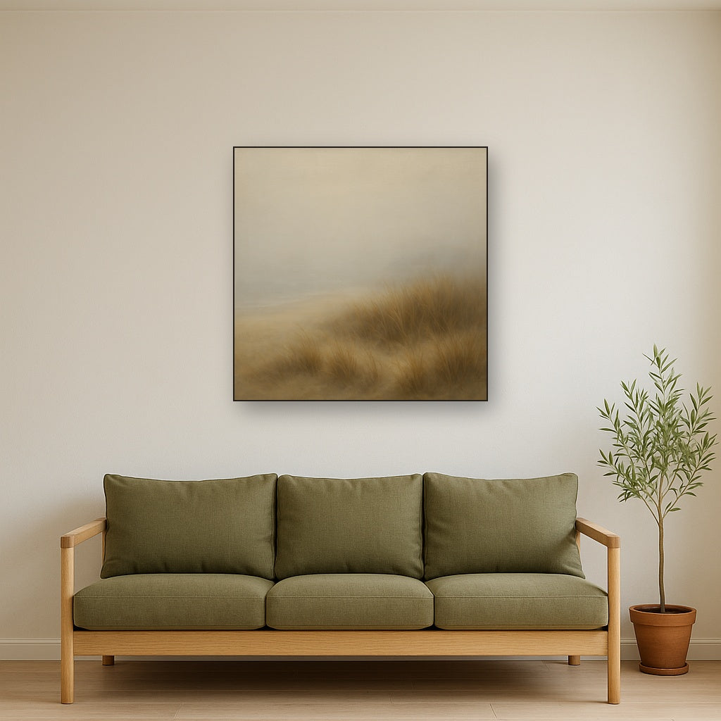 Silent Dune Grass in November Sea Fog No. 19 Oil Painting - View 2