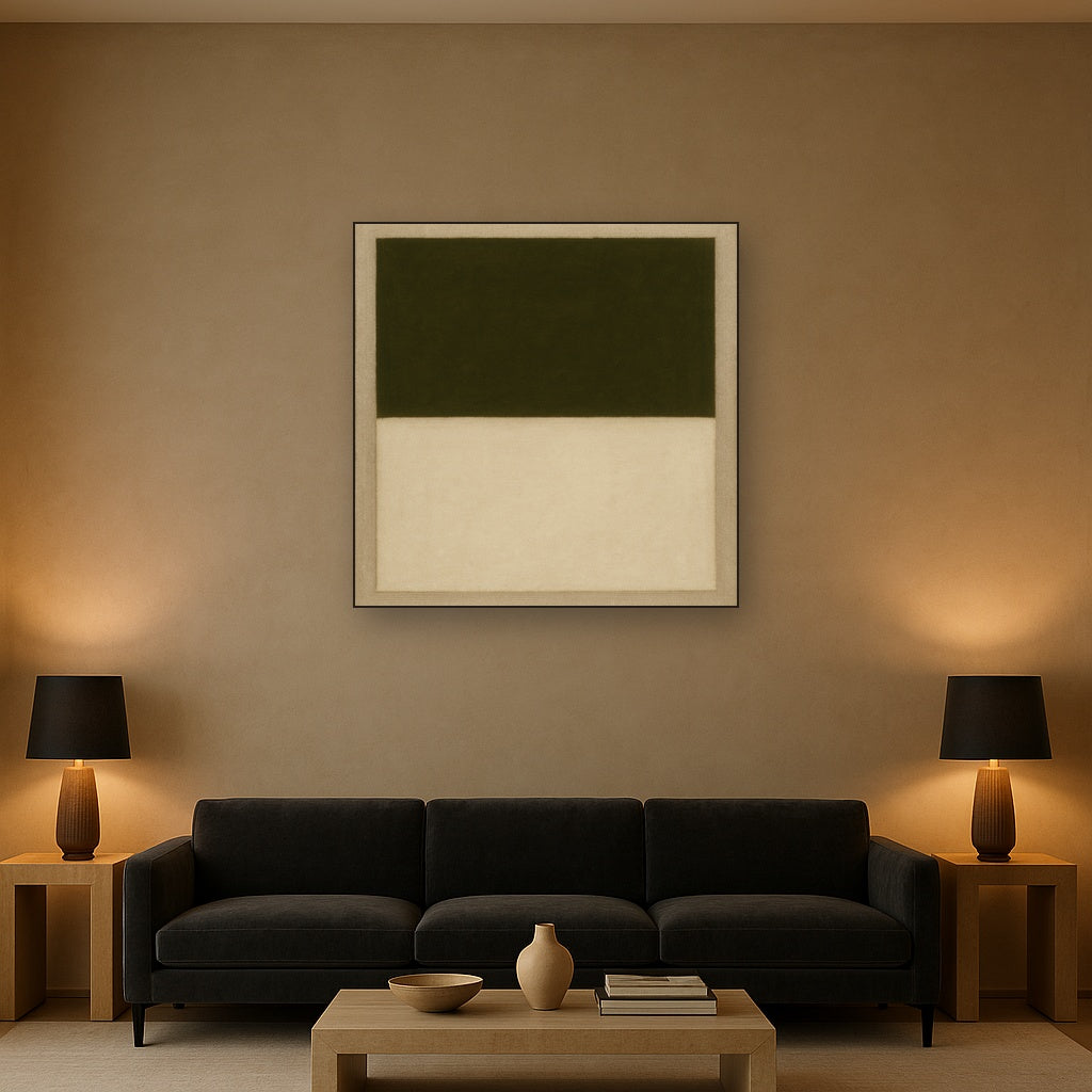 Sage Olive & Alabaster Balance No. 3 - Modern Fine Art Oil Painting - View 2