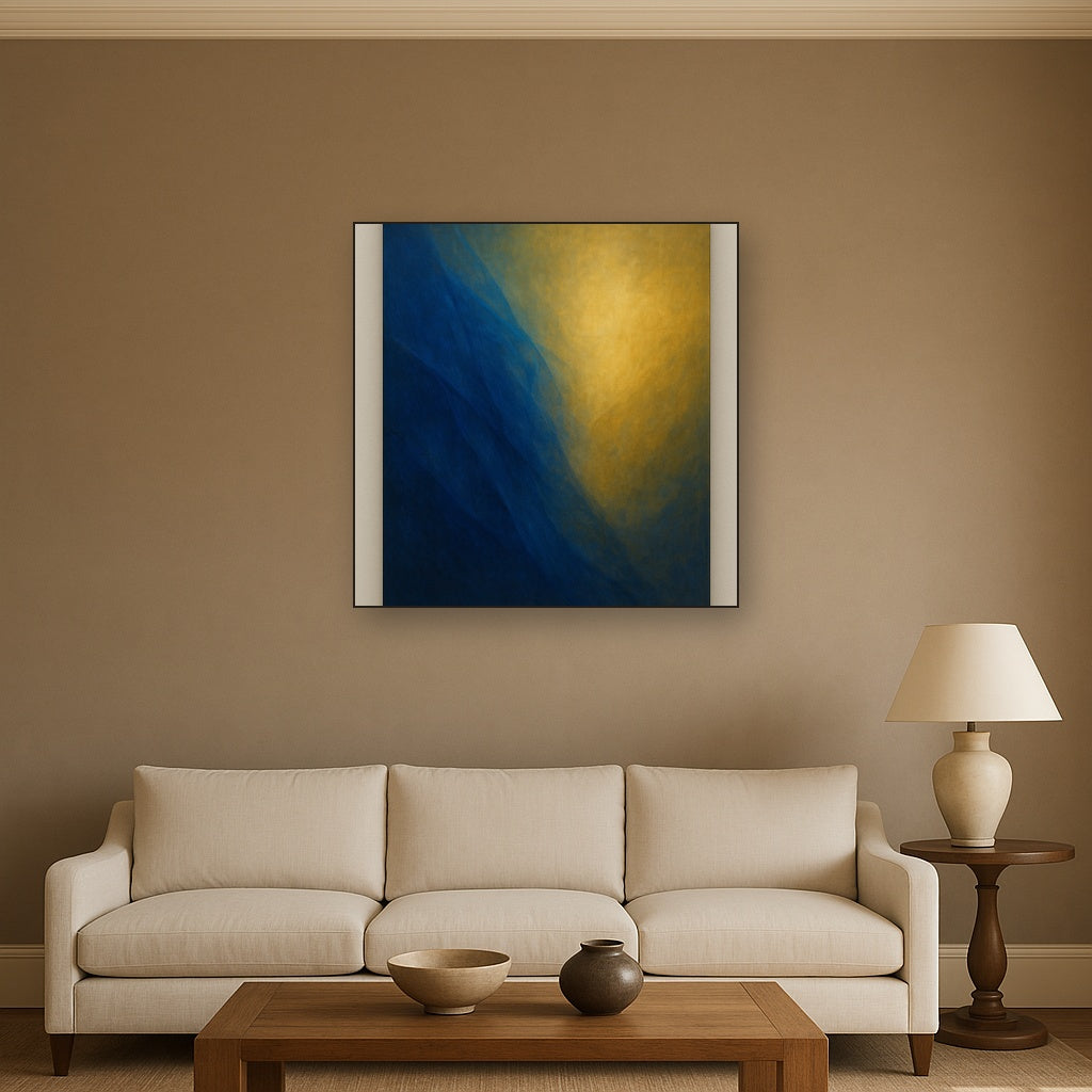 Lapis Lazuli & Golden Ochre Luminous Field No. 7 Oil Painting - View 2