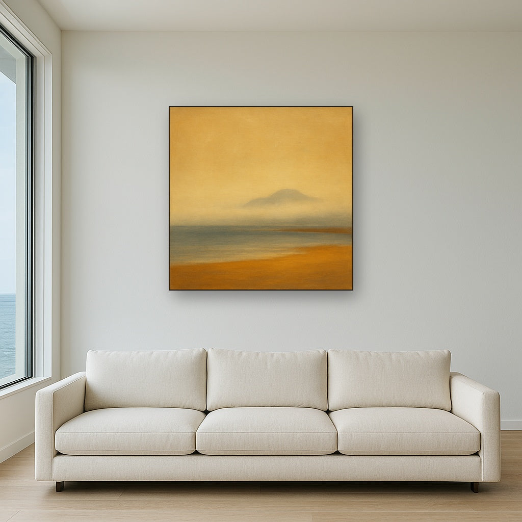 Misty Fjord & Low Clouds No. 7 - Modern Fine Art Oil Painting - View 2