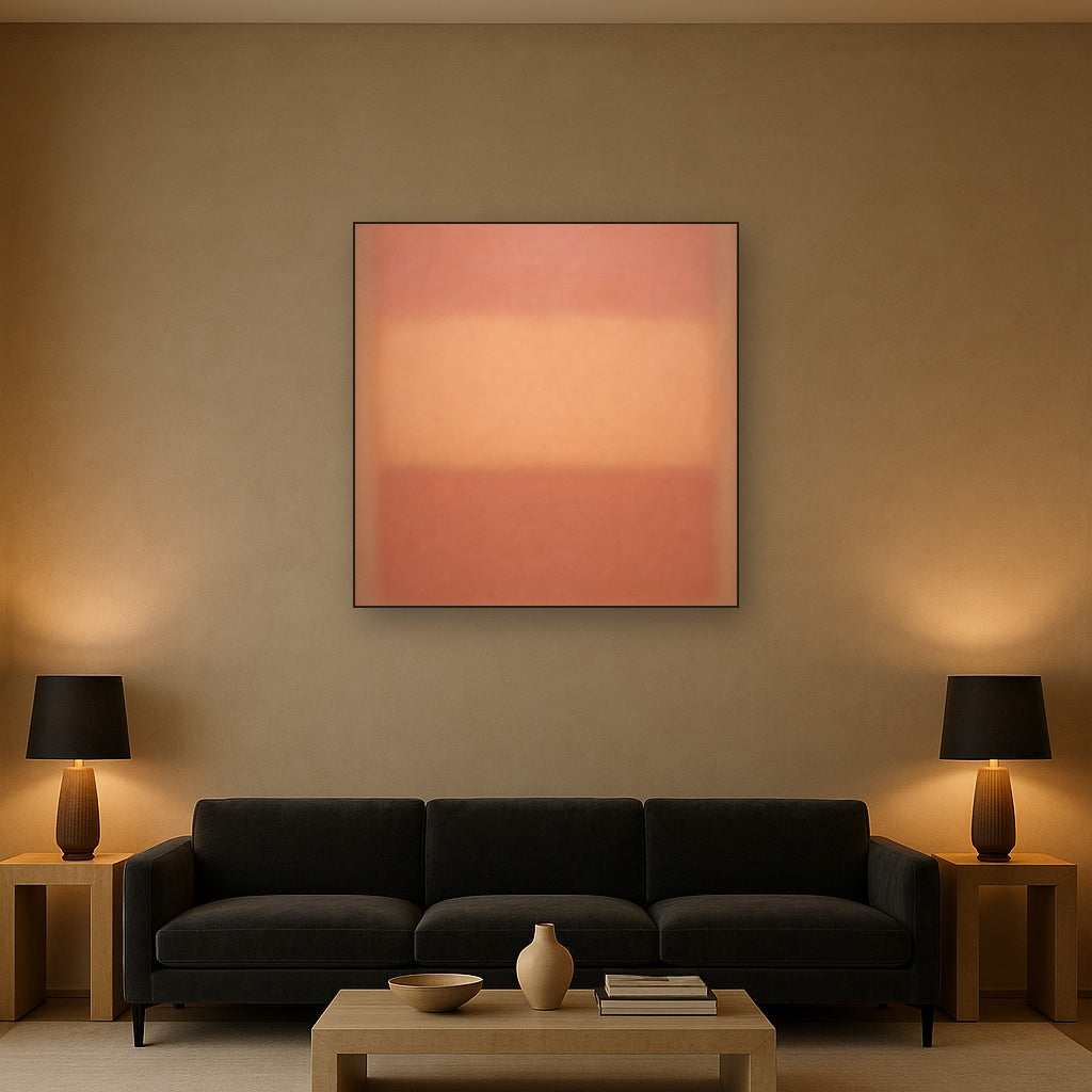 Blush Rose & Dusky Terracotta Ambient Glow No. 15 Oil Painting - View 2