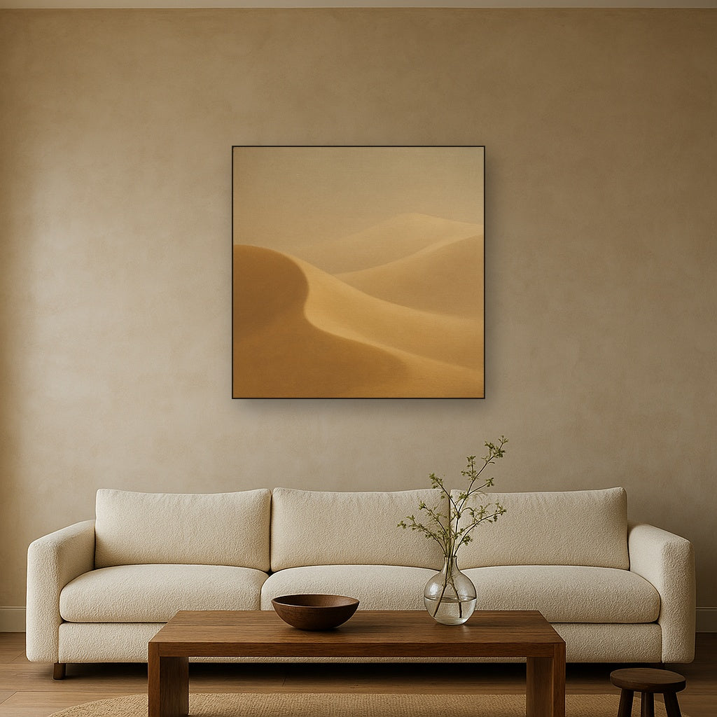 Muted Desert Dune Geometry No. 8 - Modern Fine Art Oil Painting - View 2