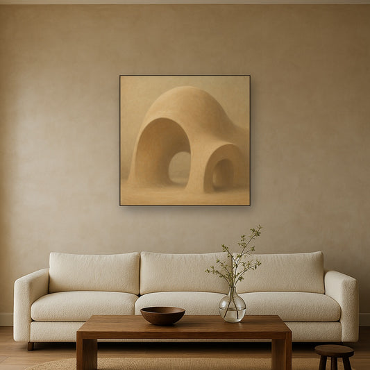 Soft Architectural Curve in Desert Bone No. 15 Oil Painting - View 2