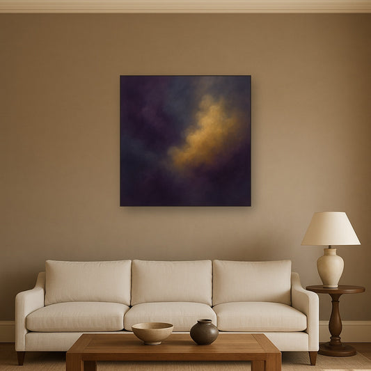 Gilded Plum & Soft Smoke Cloud Harmony No. 10 Oil Painting - View 2