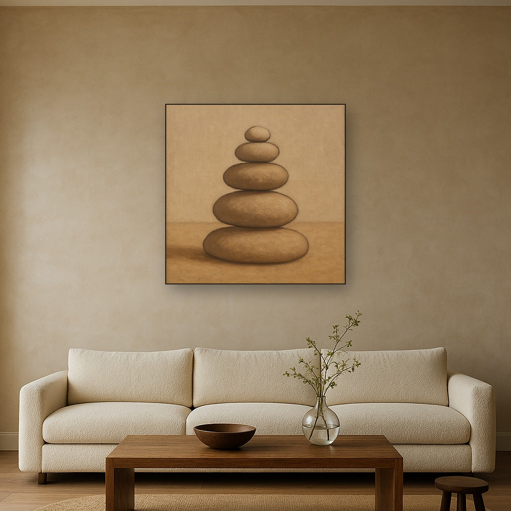 Organic Pebble Contours No. 3 - Modern Fine Art Oil Painting - View 2