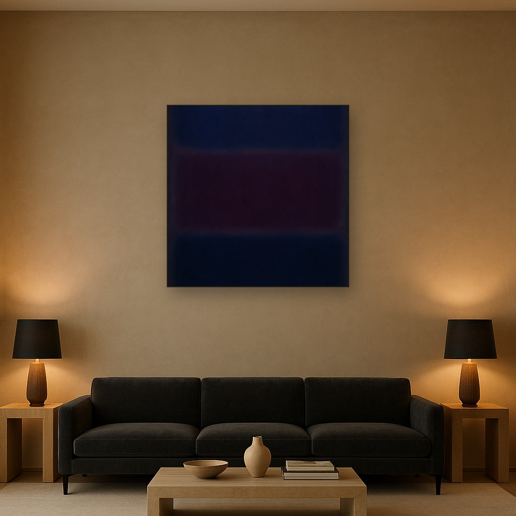 Deep Indigo & Midnight Plum Ambient Field No. 26 Oil Painting - View 2