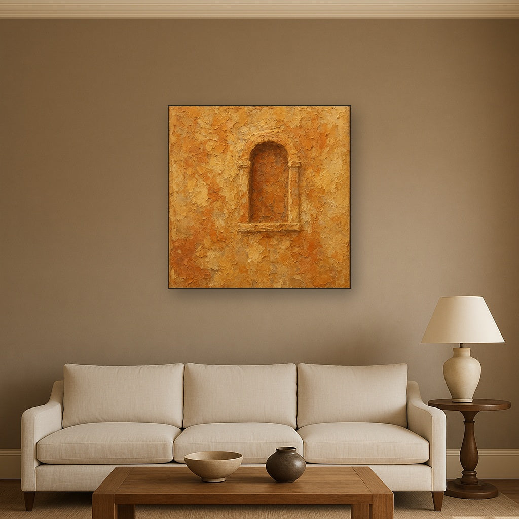 Tuscan Stucco Relic Heavy Texture Oil Painting - View 2