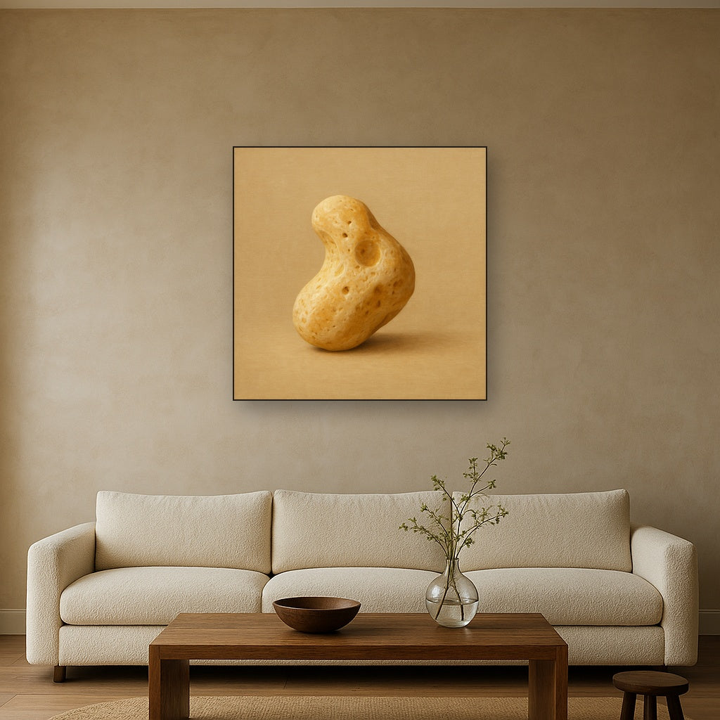 Zen Stone & Warm Grey Void No. 5 - Modern Fine Art Oil Painting - View 2