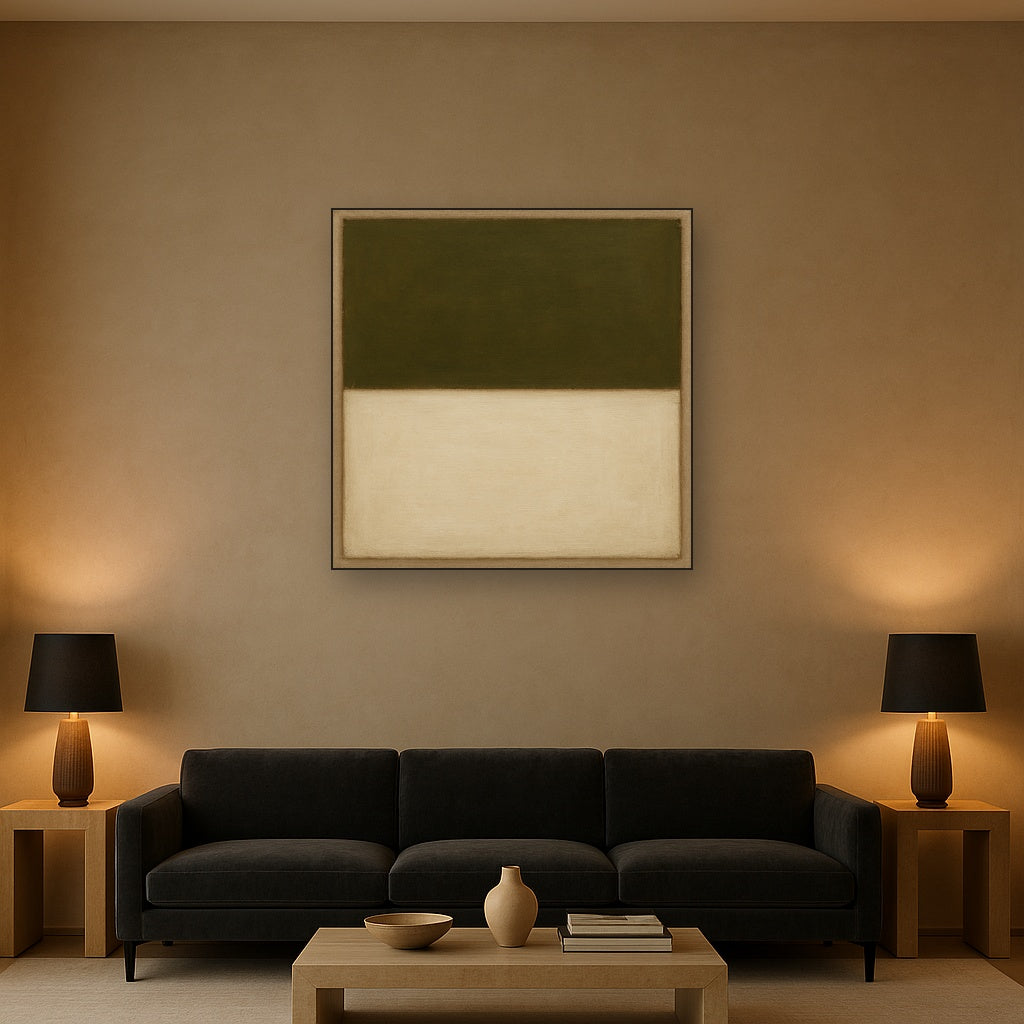 Sage Olive & Alabaster Balance No. 3 - Modern Fine Art Oil Painting - View 2