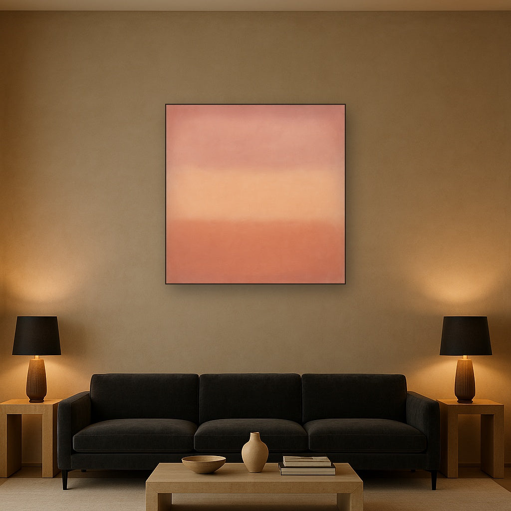 Blush Rose & Dusky Terracotta Ambient Glow No. 6 Oil Painting - View 2