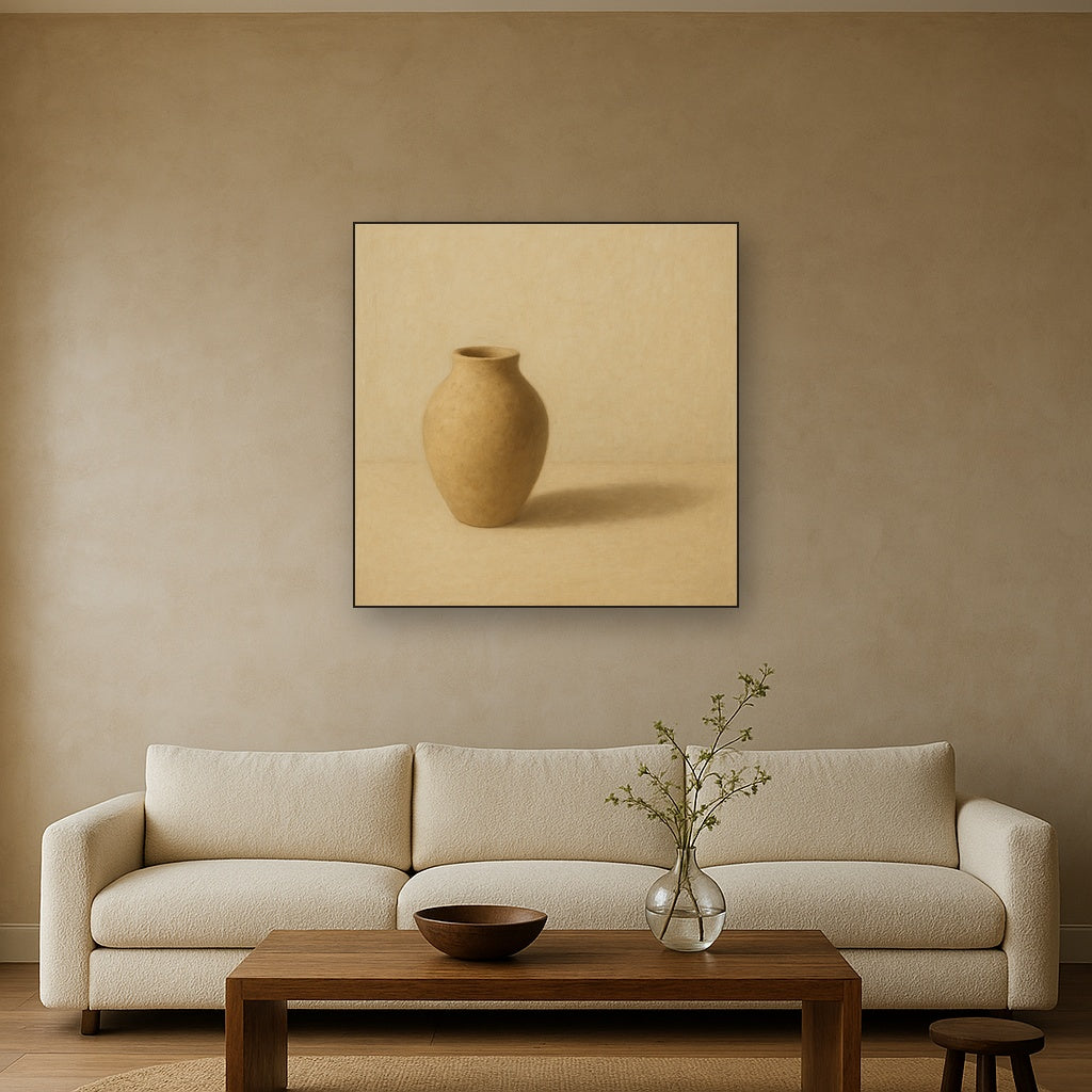 Organic Clay Vessel & Solitary Shadow No. 27 Oil Painting - View 2