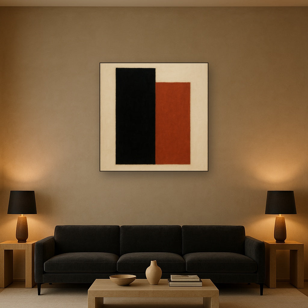 Deep Charcoal & Bone Monolith No. 1 - Modern Fine Art Oil Painting - View 2