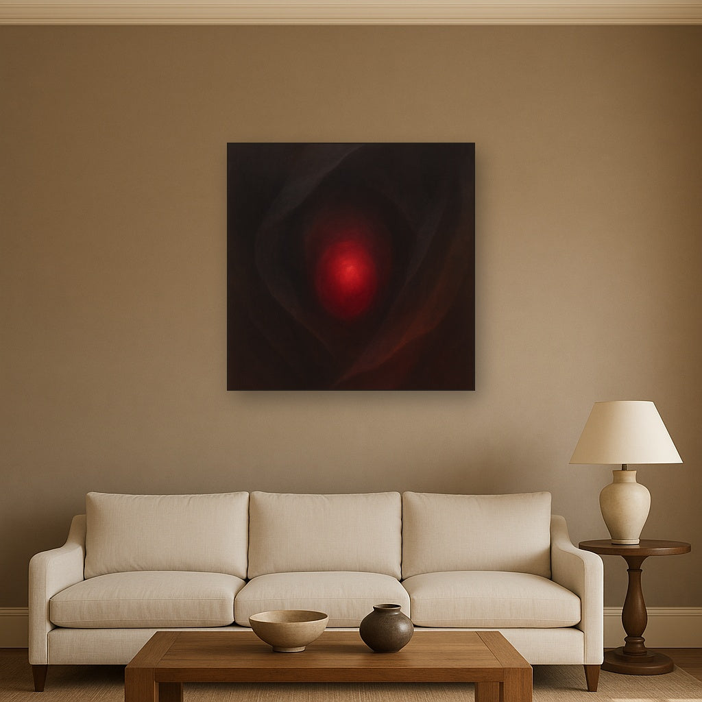 Smoky Ruby & Warm Obsidian Veils No. 7 Oil Painting - View 2