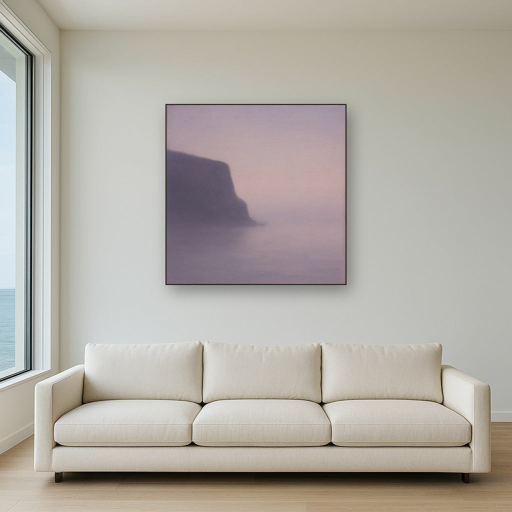 Solitary Headland in Fog No. 9 - Modern Fine Art Oil Painting - View 2