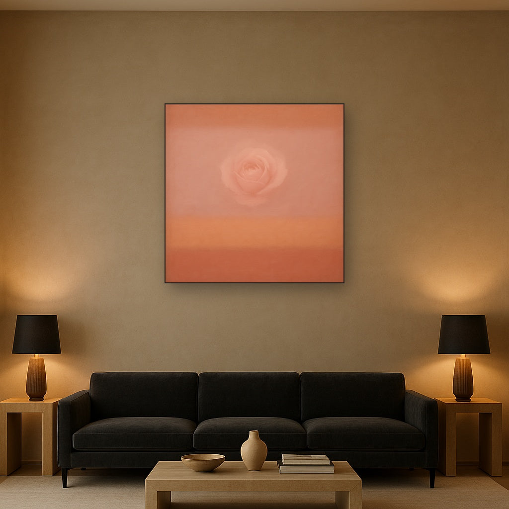 Blush Rose & Dusky Terracotta Ambient Glow No. 22 Oil Painting - View 2