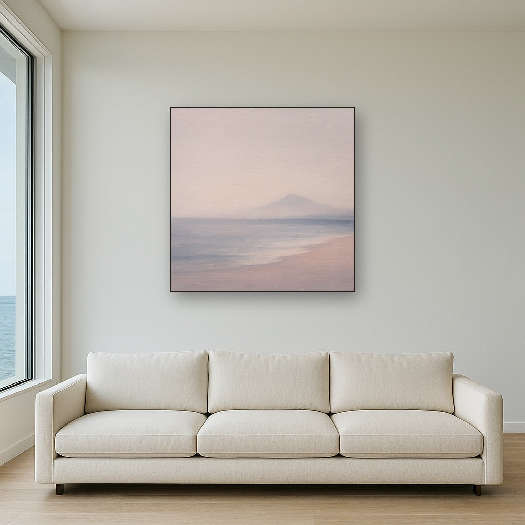 Misty Fjord & Low Clouds No. 7 - Modern Fine Art Oil Painting - View 2