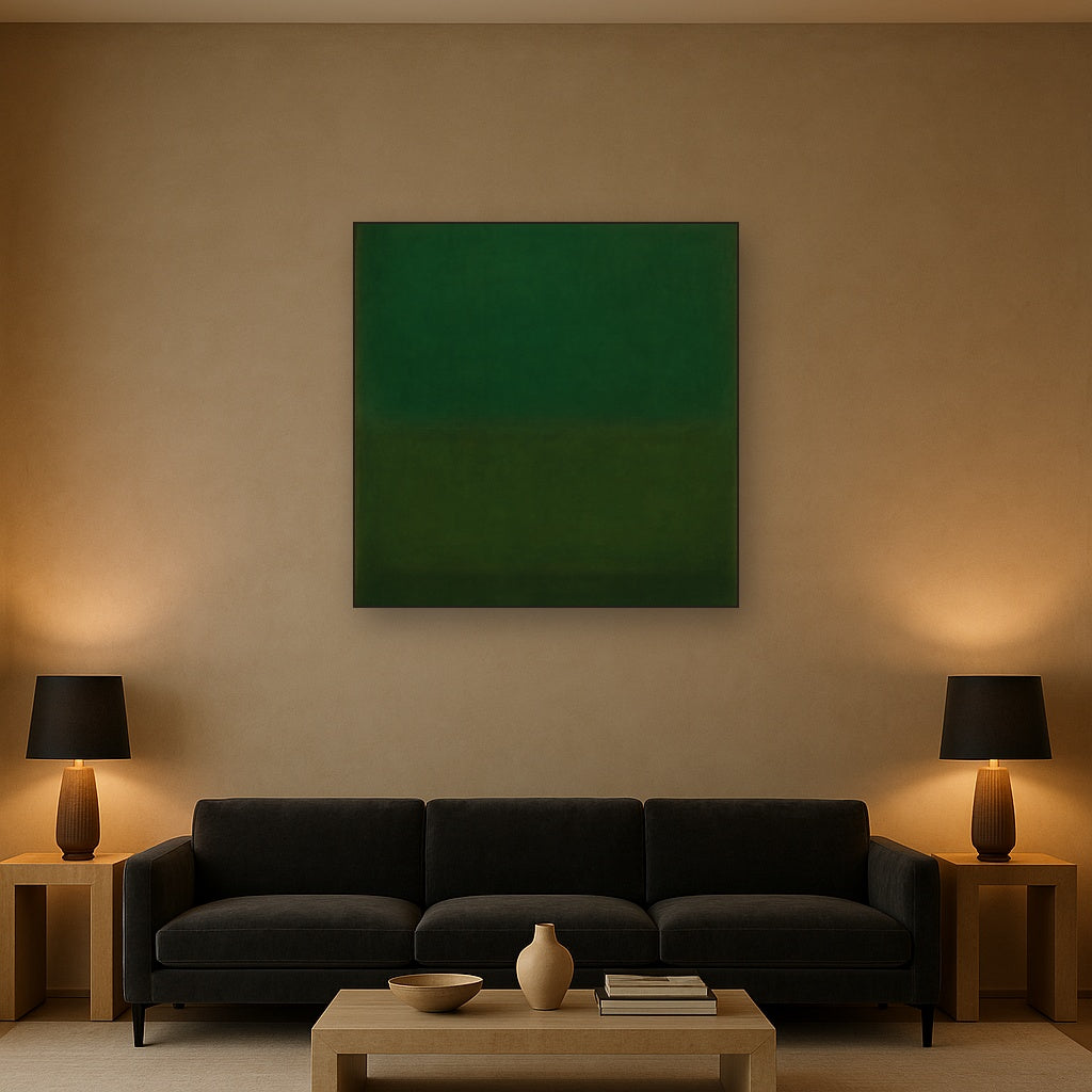 Forest Emerald & Deep Moss Contemplative Field No. 18 Oil Painting - View 2