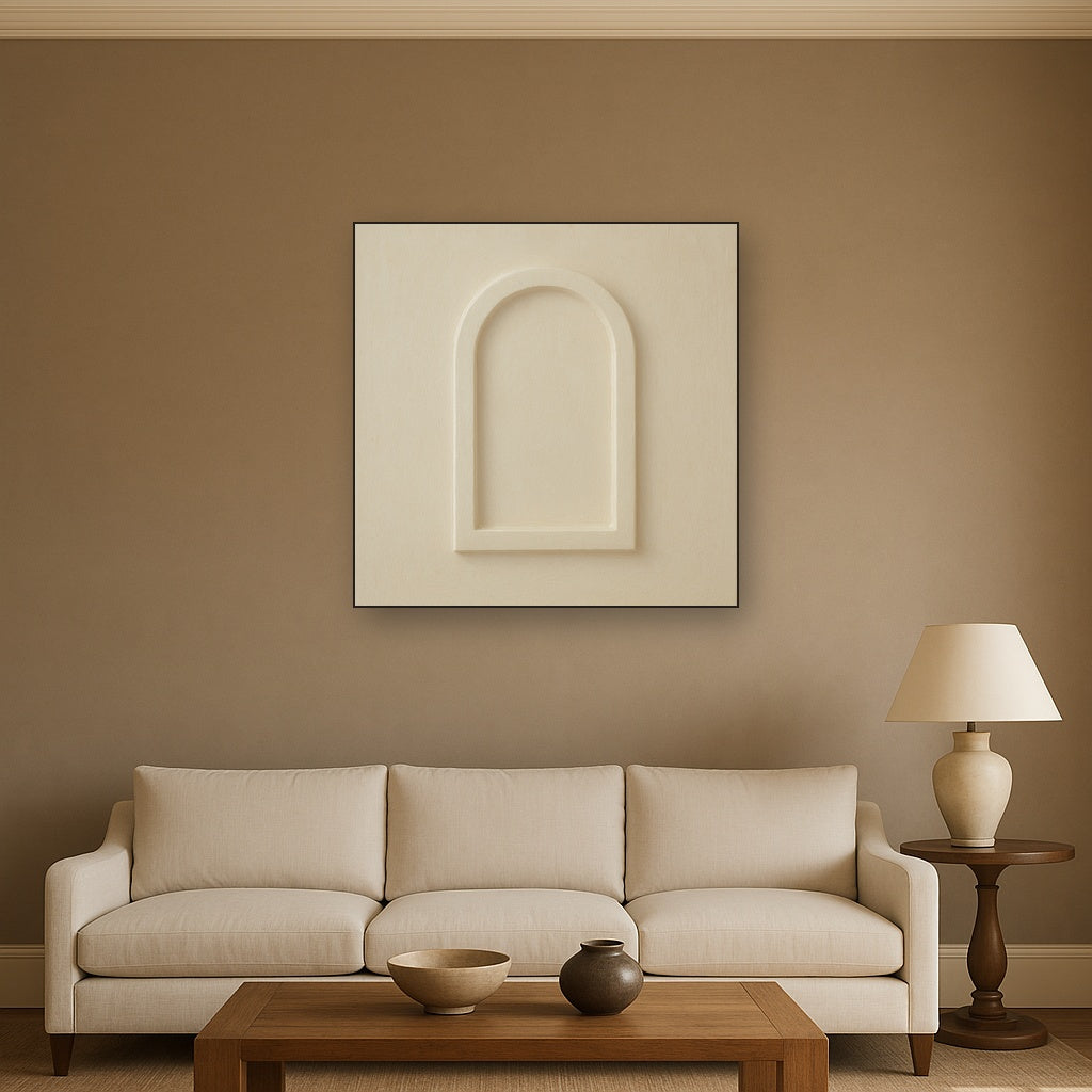 Textured Monolithic Plaster Arch No. 9 - Modern Fine Art Oil Painting - View 2