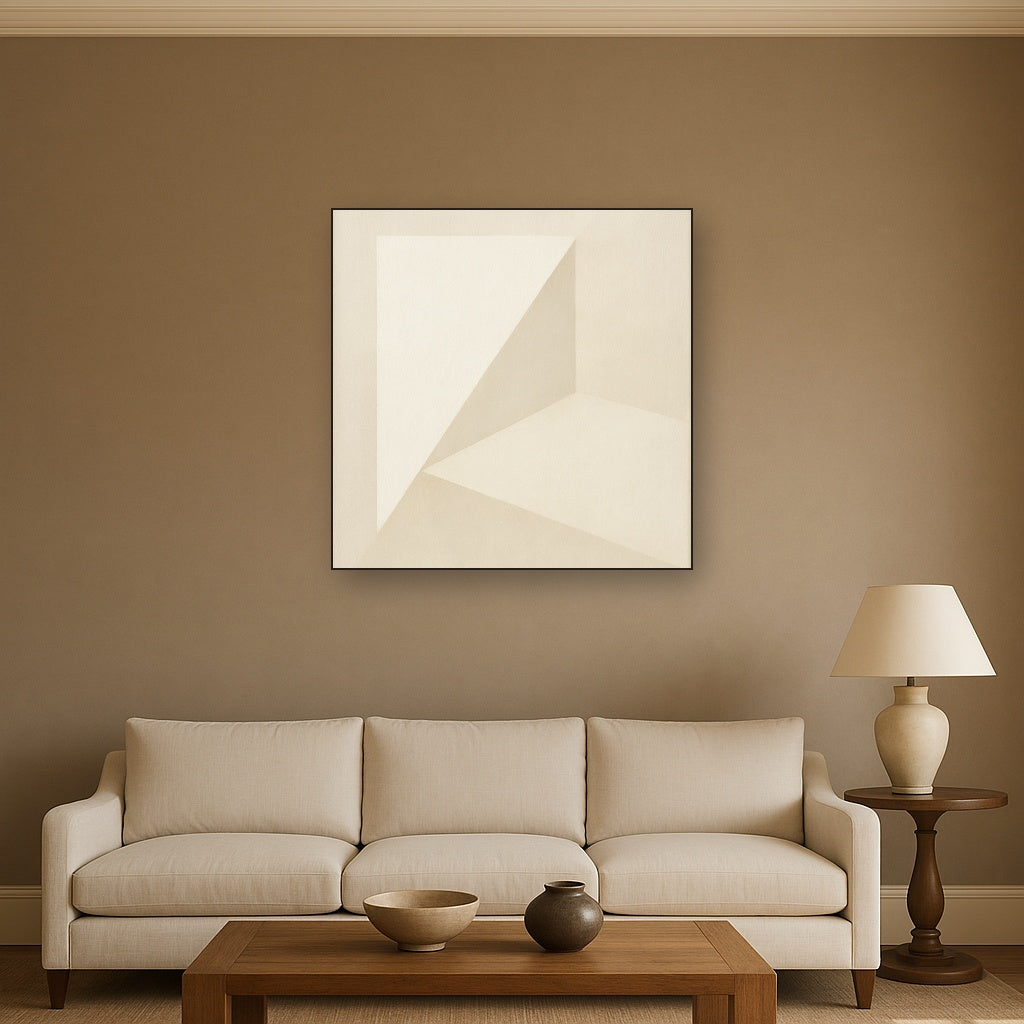 Architectural Stucco Geometry No. 3 - Modern Fine Art Oil Painting - View 2