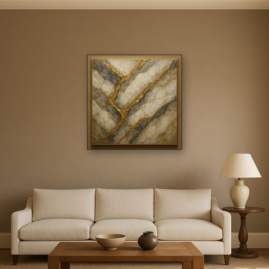 Imperial Marble with Gold Veining Luxury Oil Painting - View 2