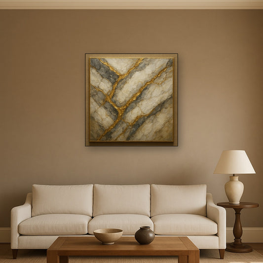 Imperial Marble with Gold Veining Luxury Oil Painting - View 2
