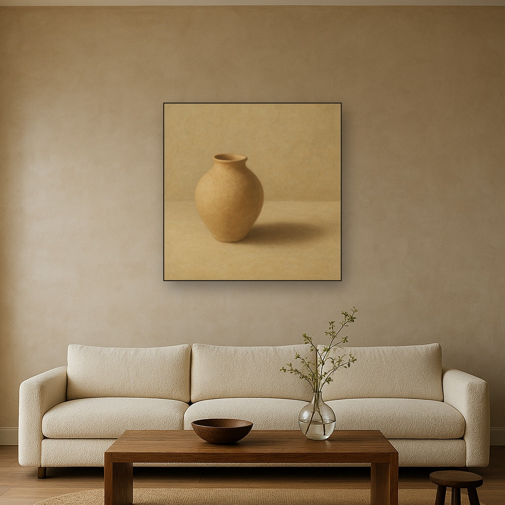 Organic Clay Vessel & Solitary Shadow No. 25 Oil Painting - View 2
