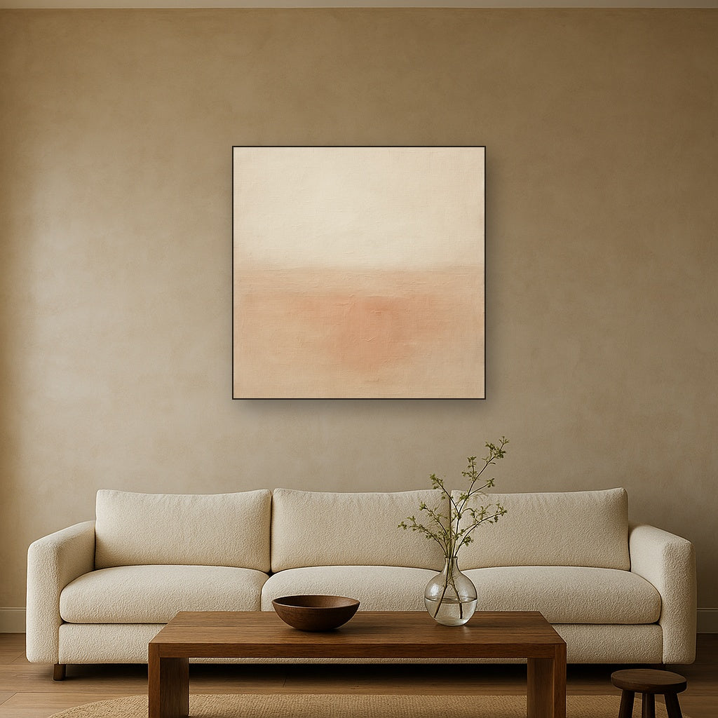 Earthy Raw Linen Texture Field No. 4 - Modern Fine Art Oil Painting - View 2
